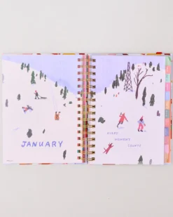 Medium 17-Month Academic Planner - Pink Tile Floral