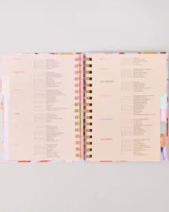 Medium 17-Month Academic Planner - Pink Tile Floral