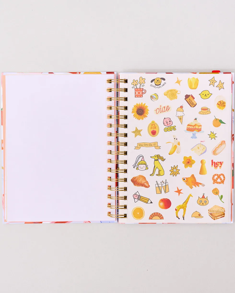 Medium 17-Month Academic Planner - Pink Tile Floral