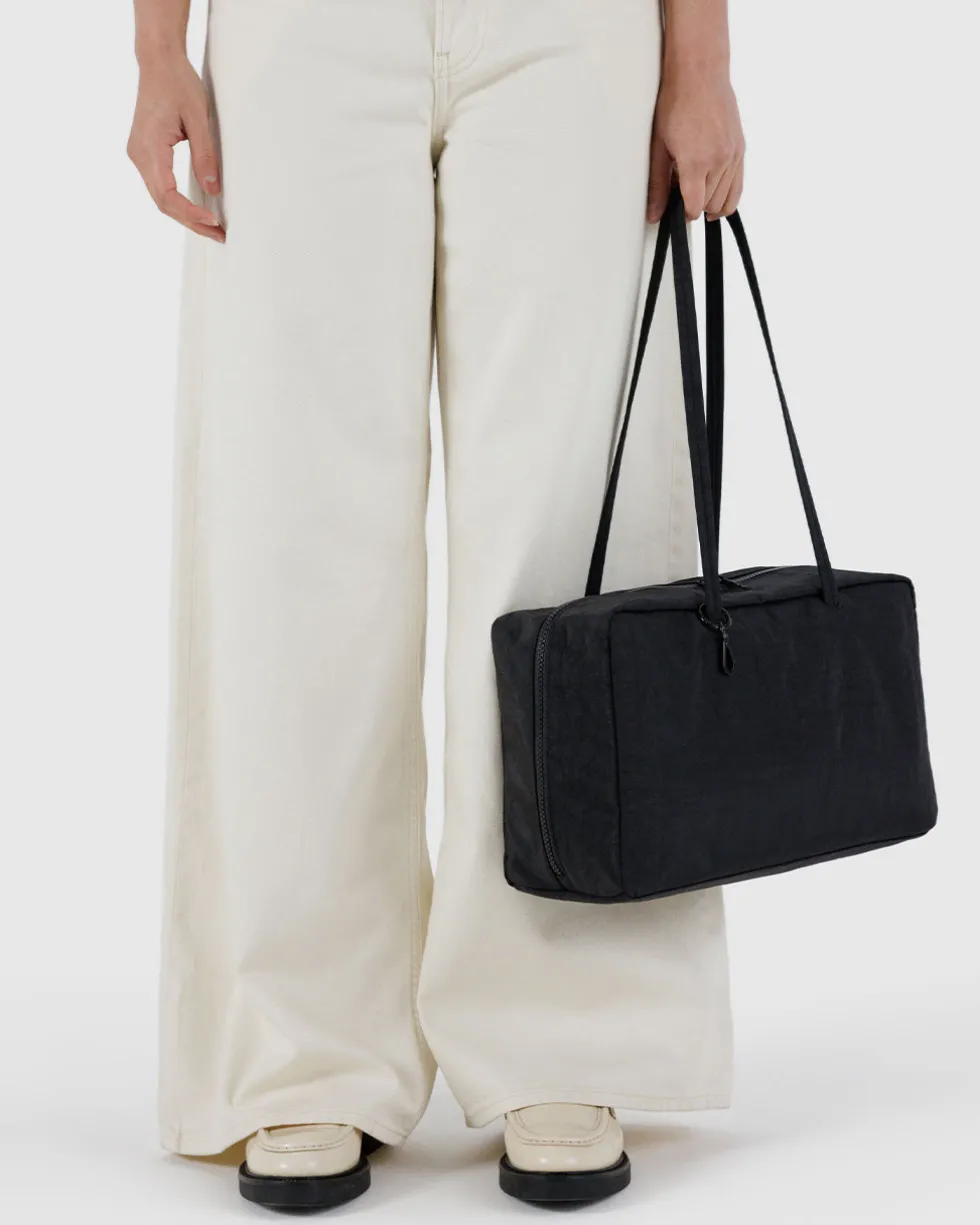 Medium Nylon Bowler Bag - Black