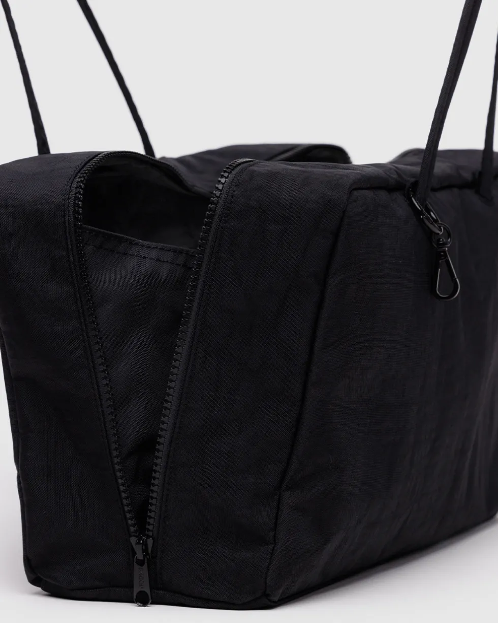 Medium Nylon Bowler Bag - Black