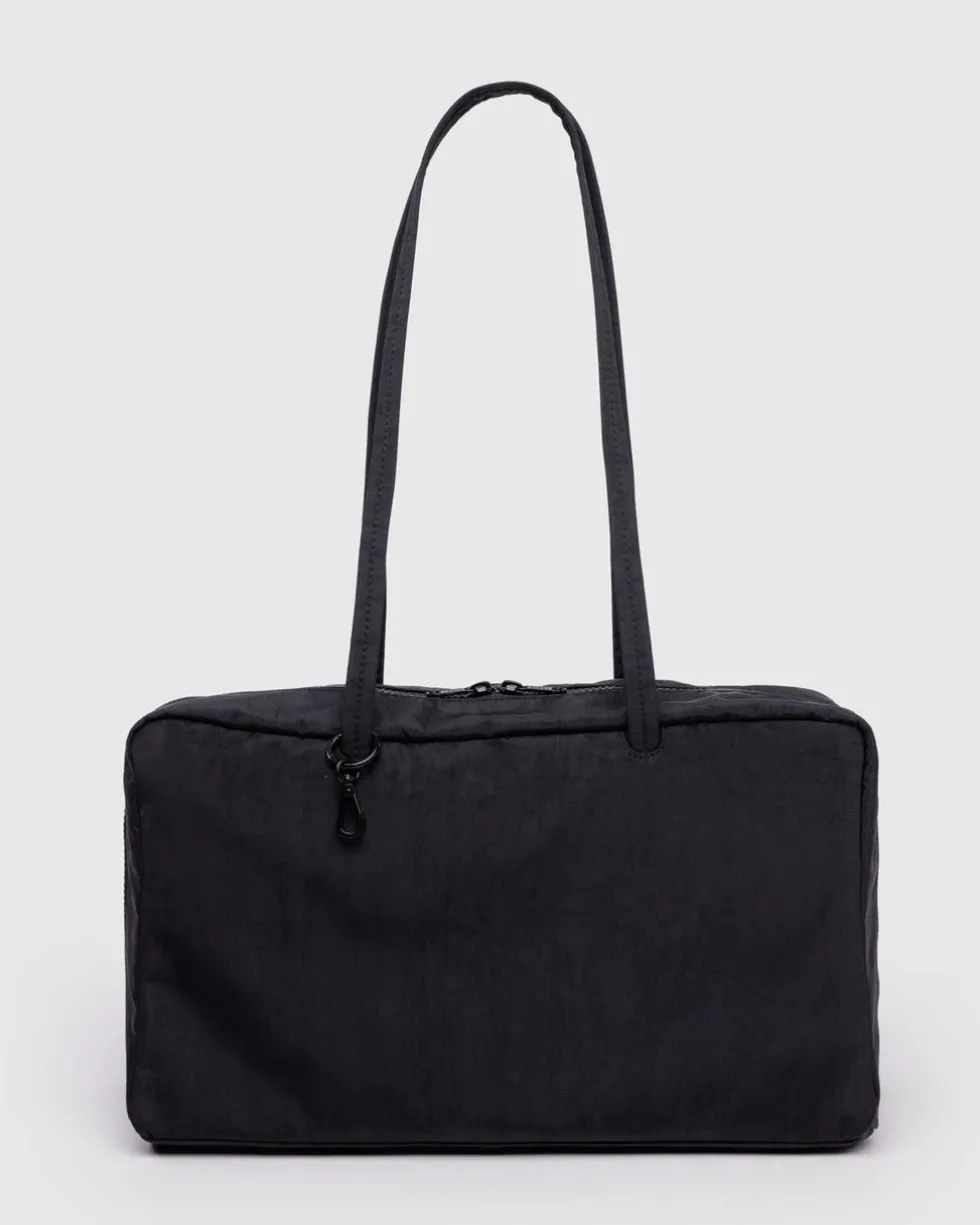 Medium Nylon Bowler Bag - Black