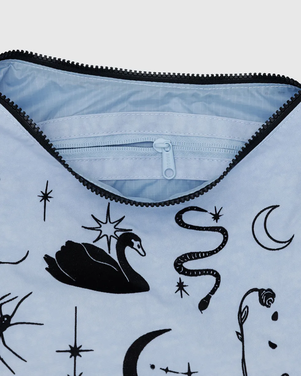 Medium Nylon Crescent Bag - Embroidered Ballet Icons