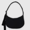 Medium Nylon Crescent Bag w/ Key Leash - Black