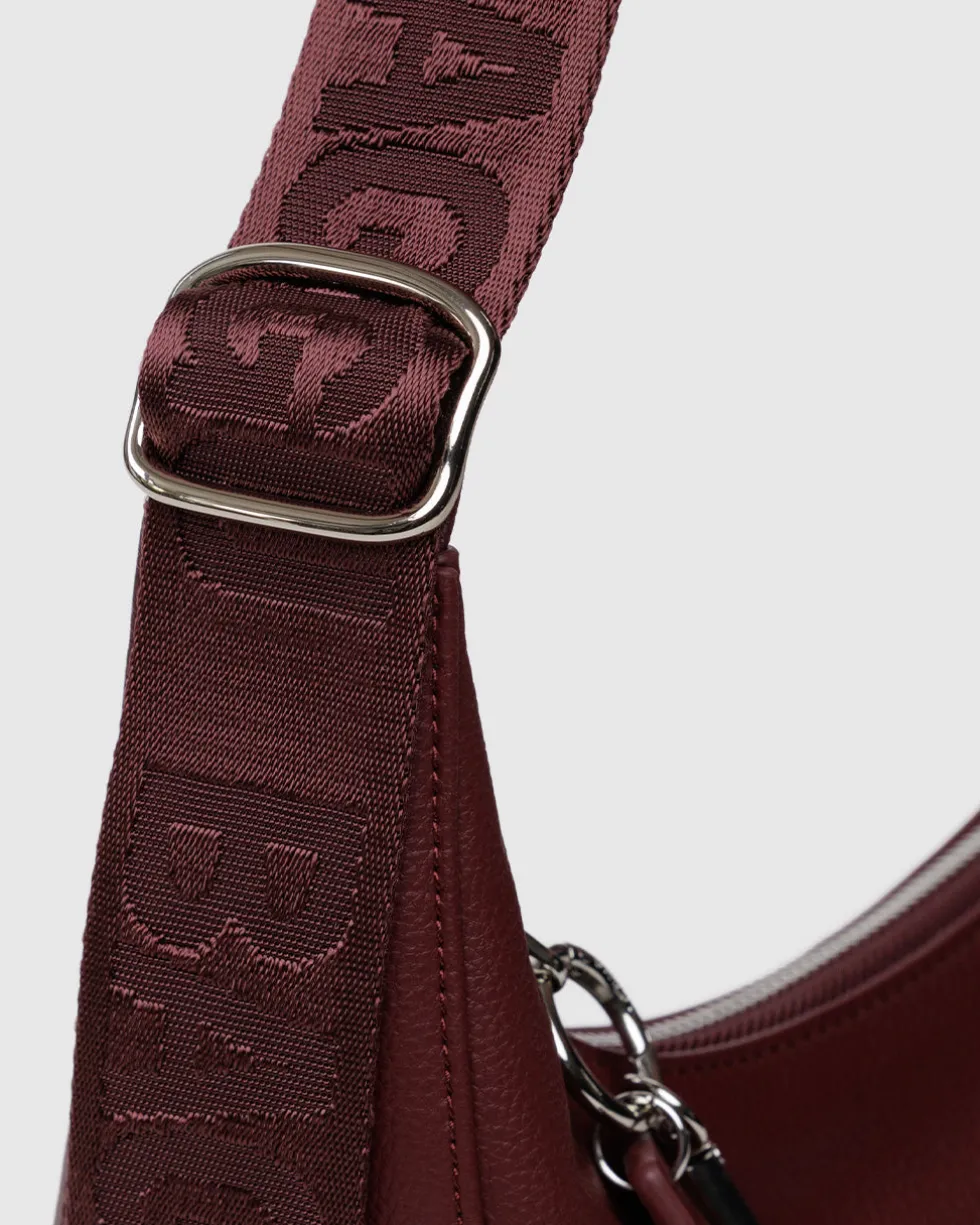 Medium Recycled Leather Crescent Bag - Mahogany