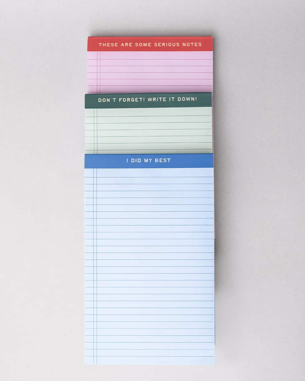 Mini Legal Pad Set - Serious Notes