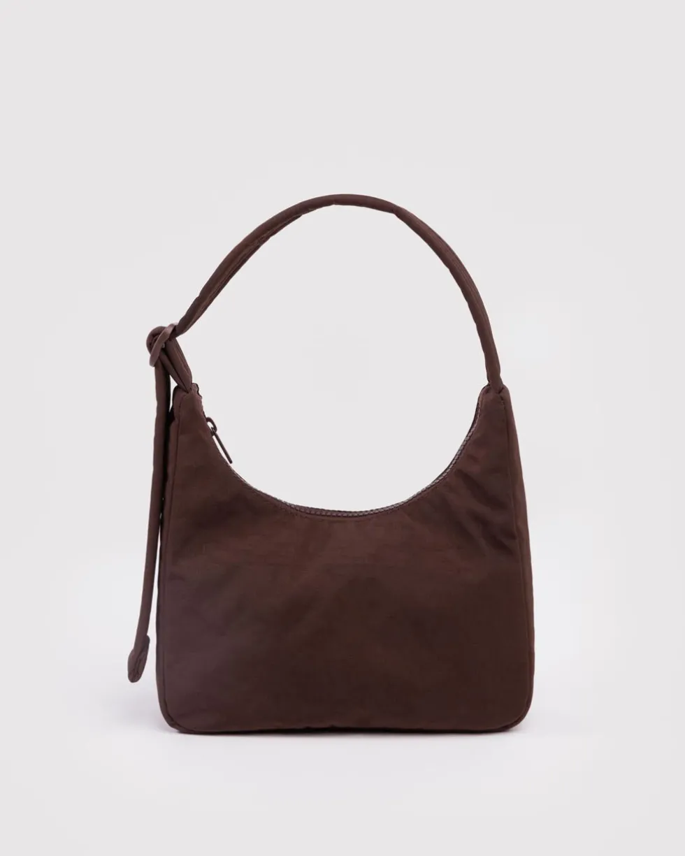 Mini Nylon Shoulder Bag - Coffee