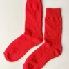 Modal Eyelet Socks - Poppy Red