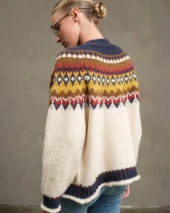 Nordic Pattern Toggle Knit Cardigan