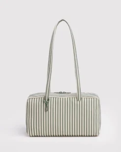 Nylon Bowler Bag - Sage Stripe