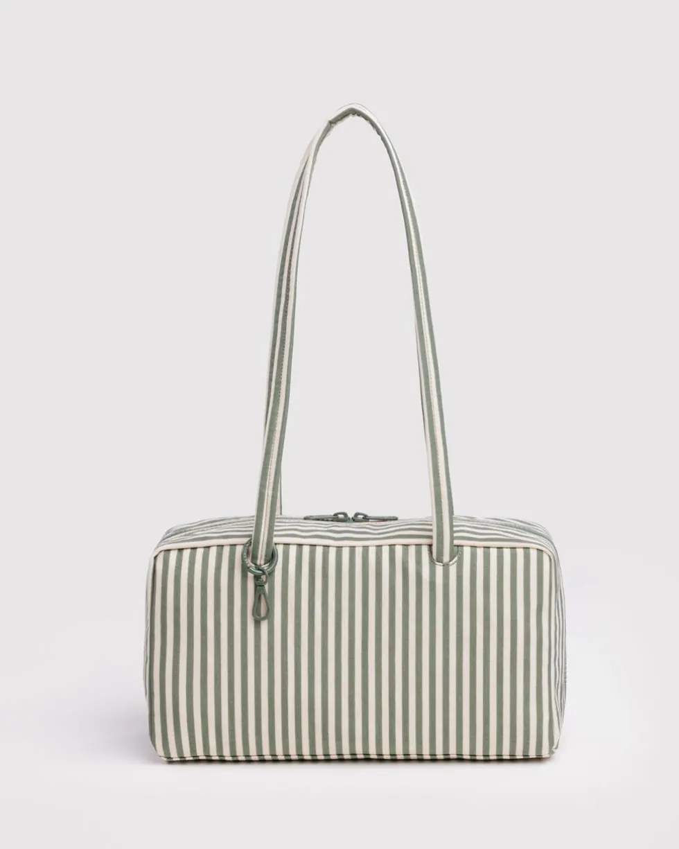 Nylon Bowler Bag - Sage Stripe