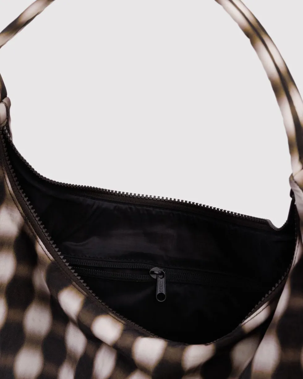 Nylon Shoulder Bag - Blurred Gingham Brown