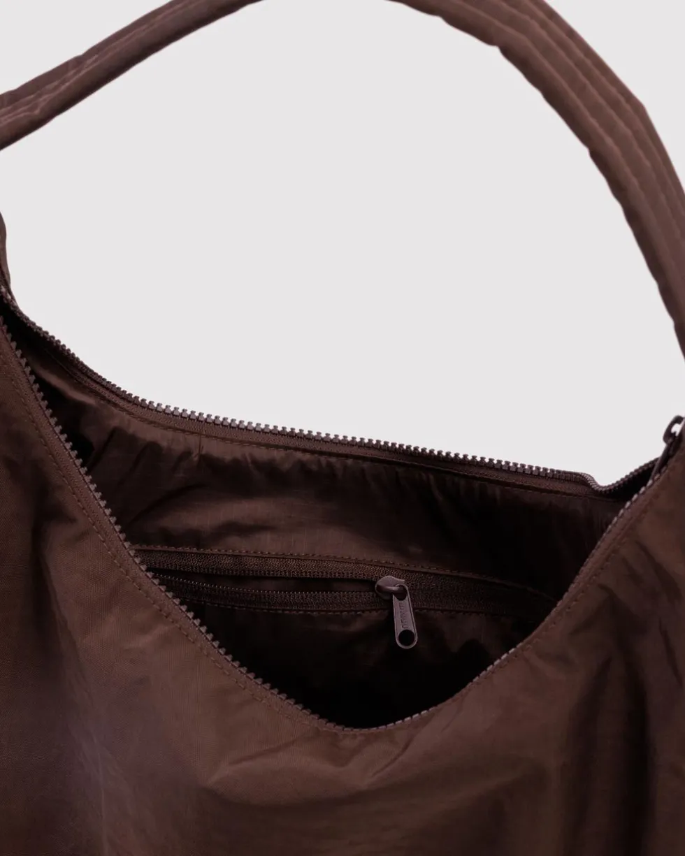 Nylon Shoulder Bag - Coffee