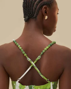 Off-White Palm Fan Midi Dress