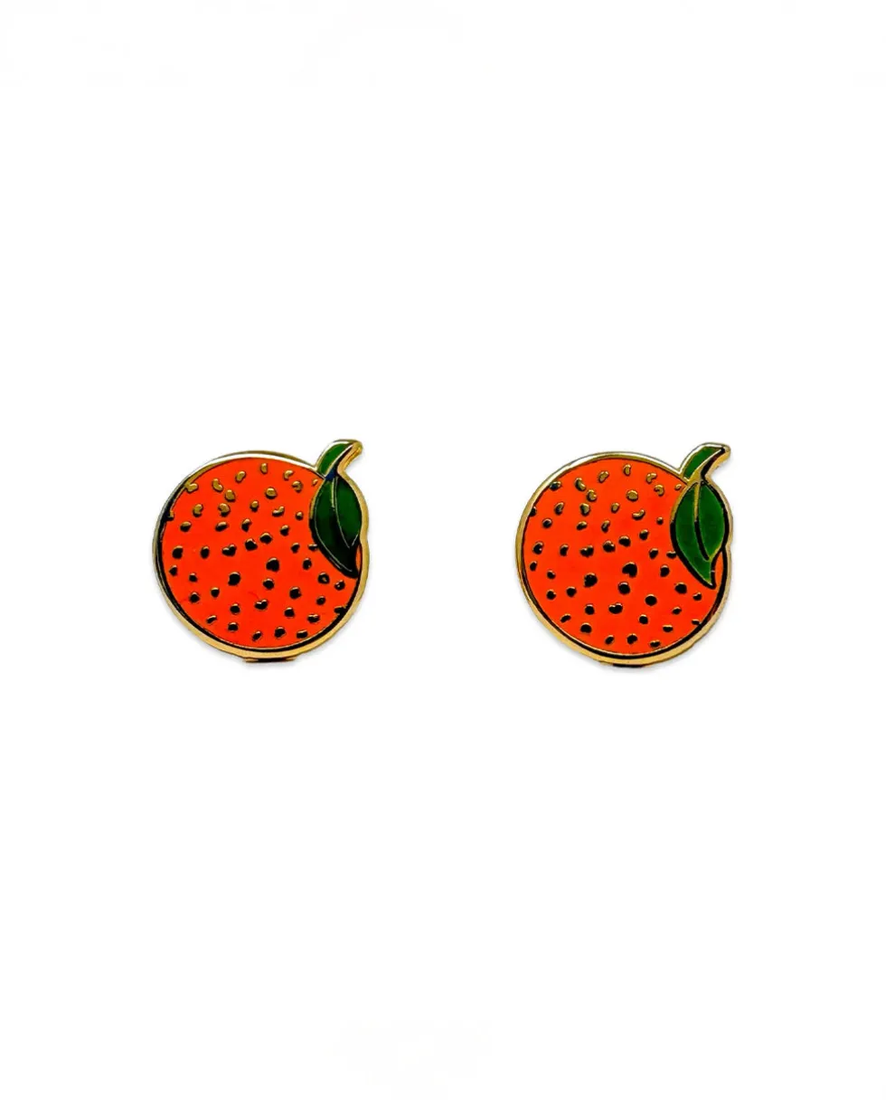 Orange Enamel Earrings