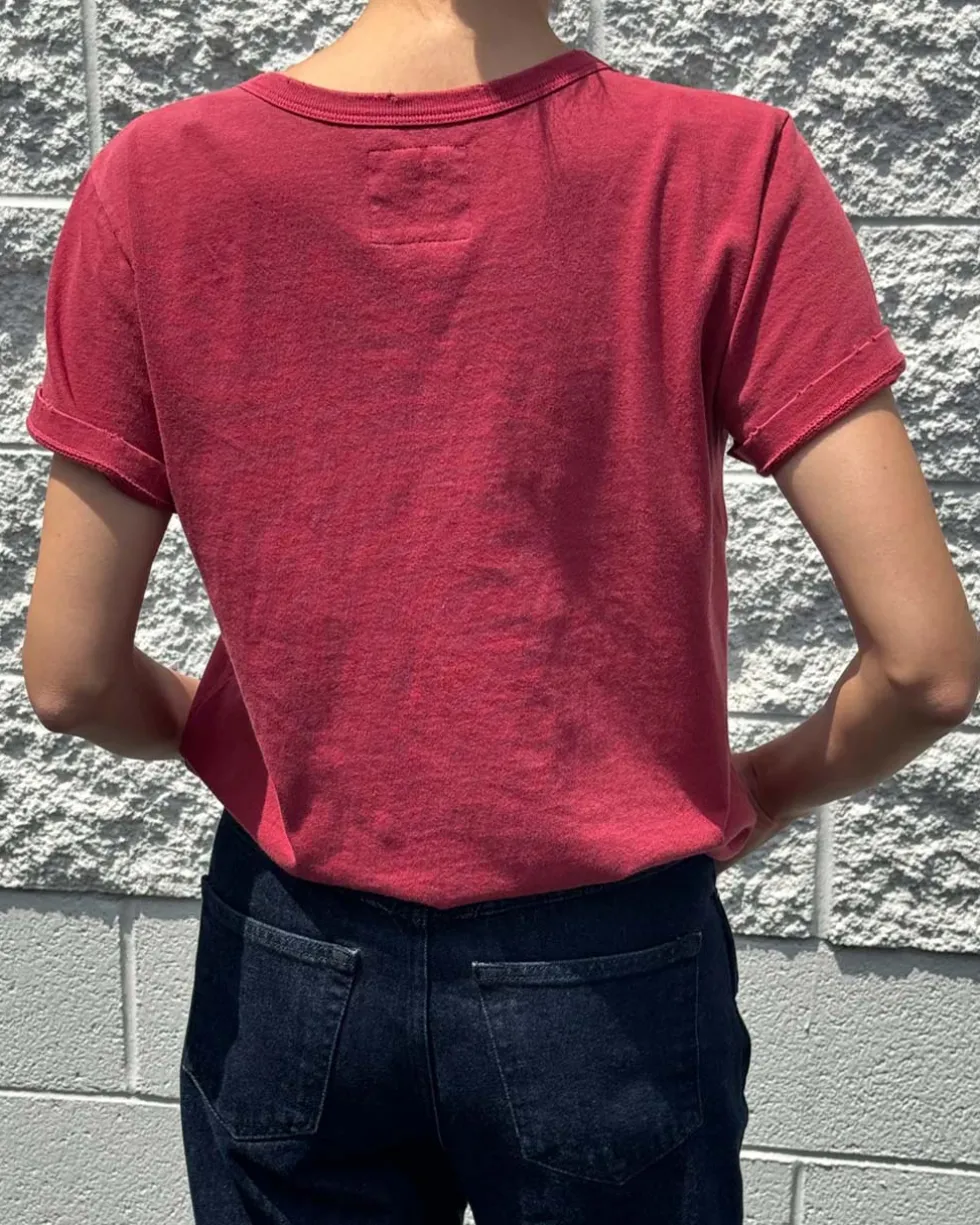 Organic Cotton Vintage Boy Tee - Crayon Red