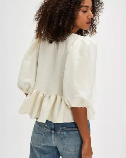 Pamela Bow Top - White Alyssum