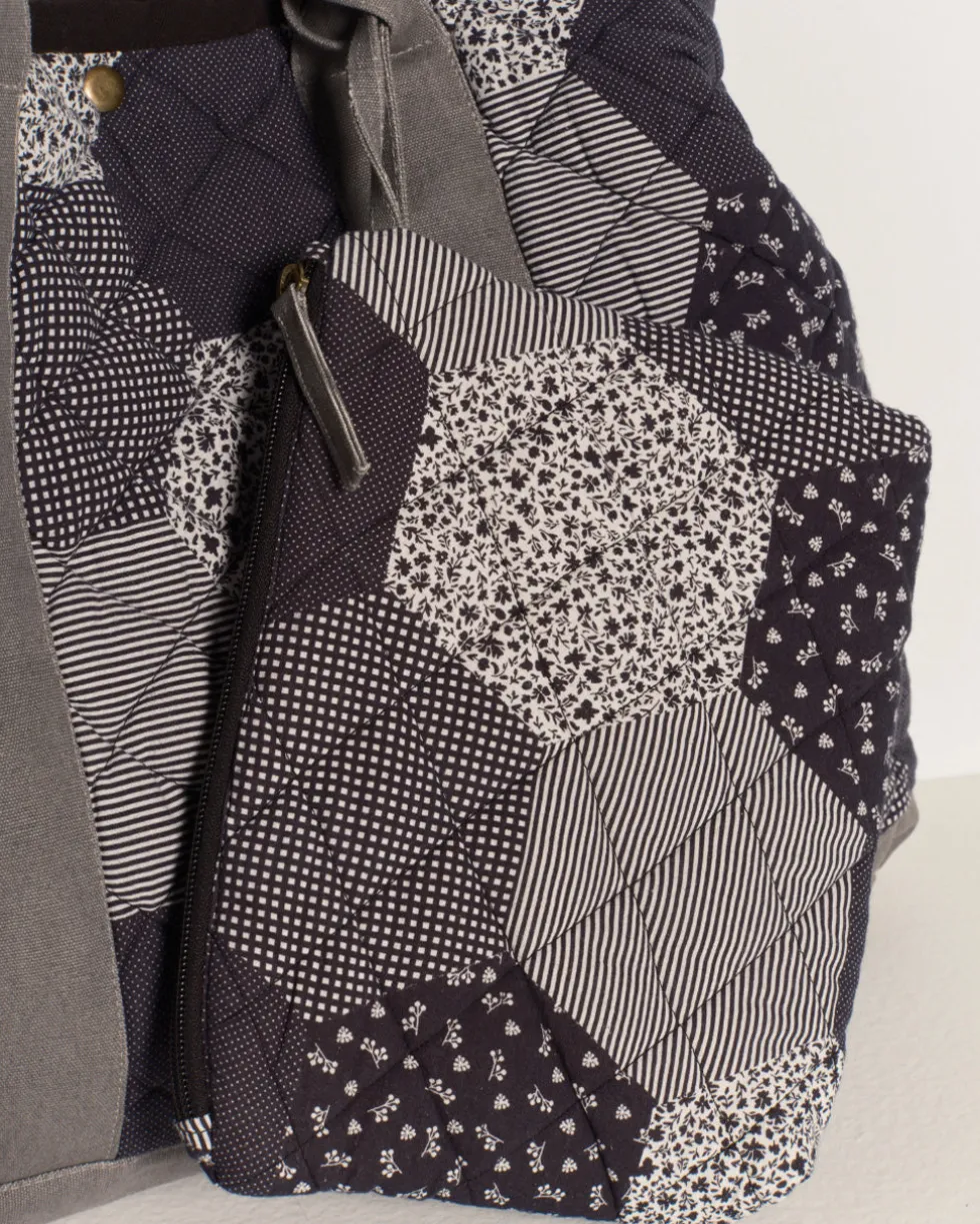 Pippa Patchwork Tote - Blue Combo
