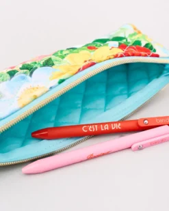 Quilted Pencil Pouch - Oil Paint Floral