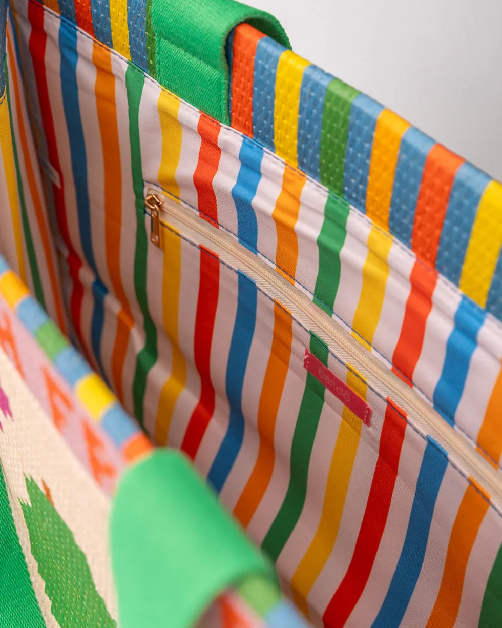 Rattan Market Bag - Fruit Tiles