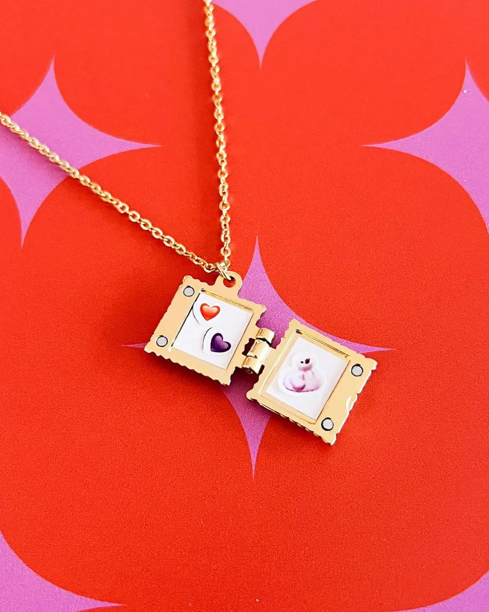 Ravioli Locket Necklace