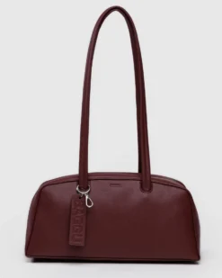 Recycled Leather Bowler Bag - Mahogany