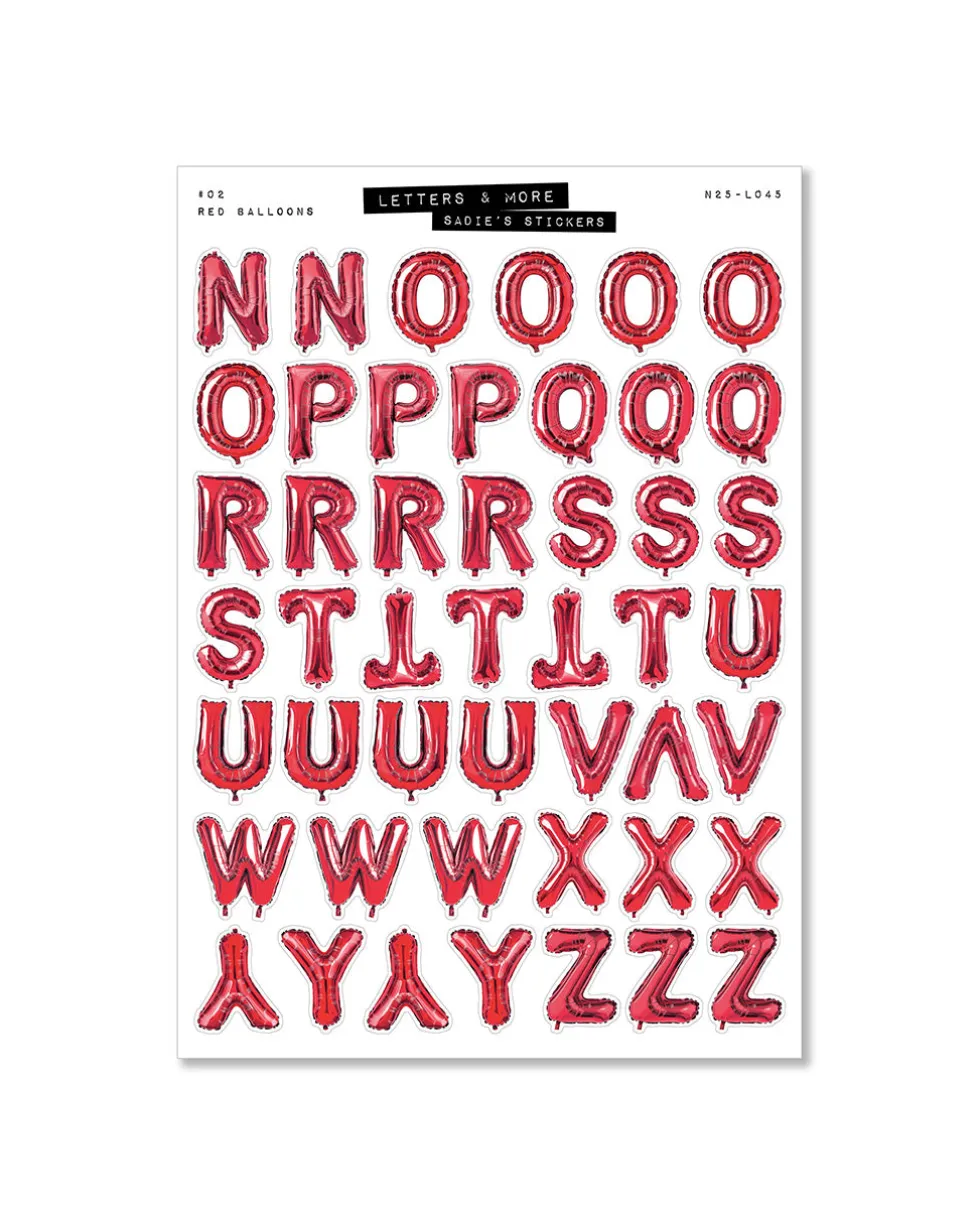 Red Balloon Letter Set - Letters & More Sticker Set