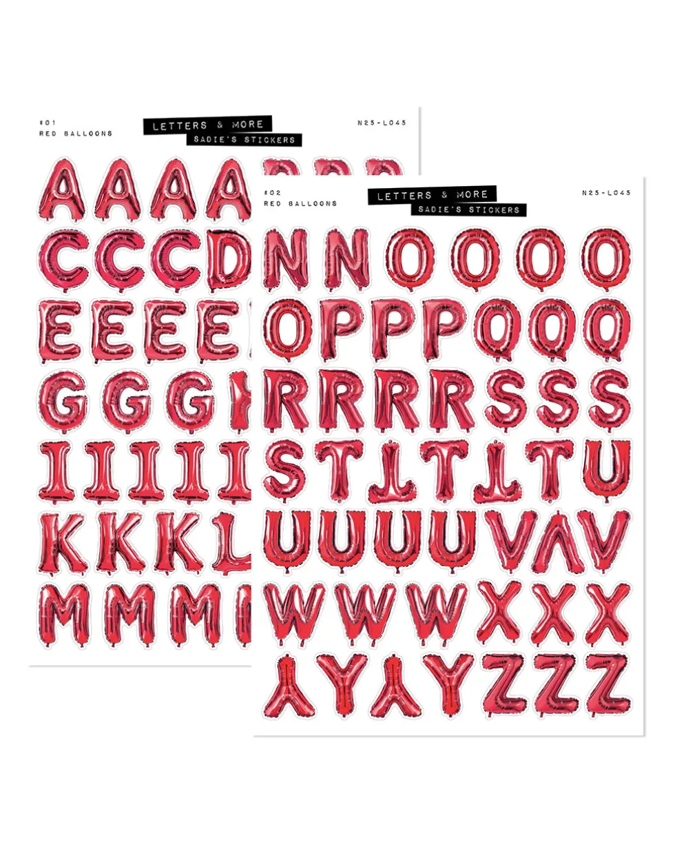 Red Balloon Letter Set - Letters & More Sticker Set
