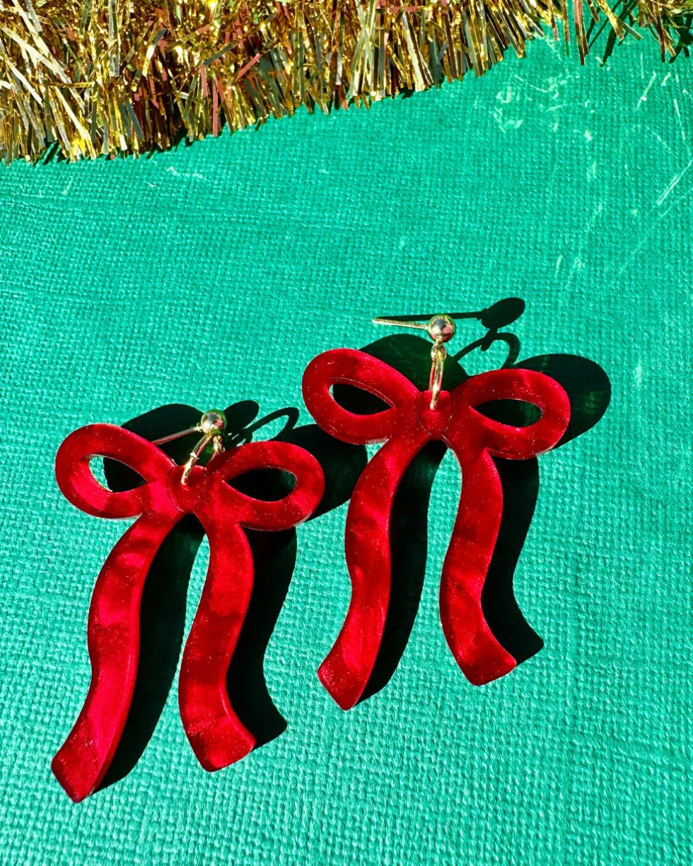 Red Bows Earrings