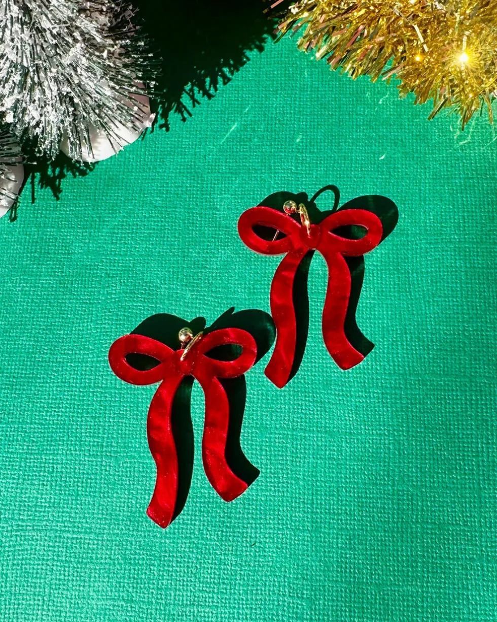 Red Bows Earrings
