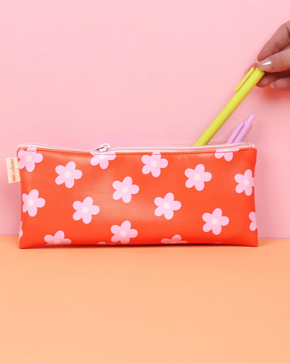 Red Daisy Dot Pixie Pouch