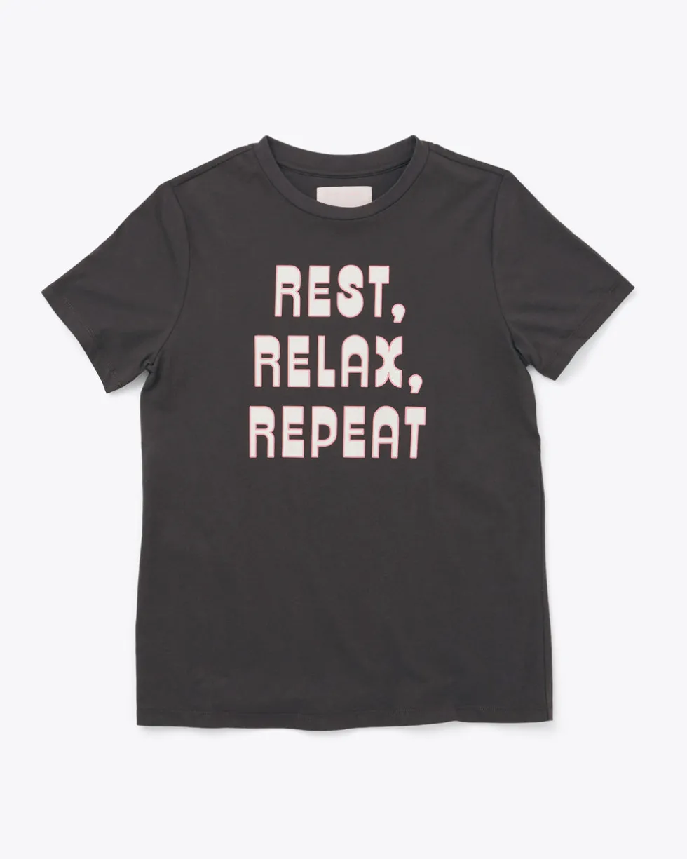 Rest, Relax, Repeat Tee - Vintage Black