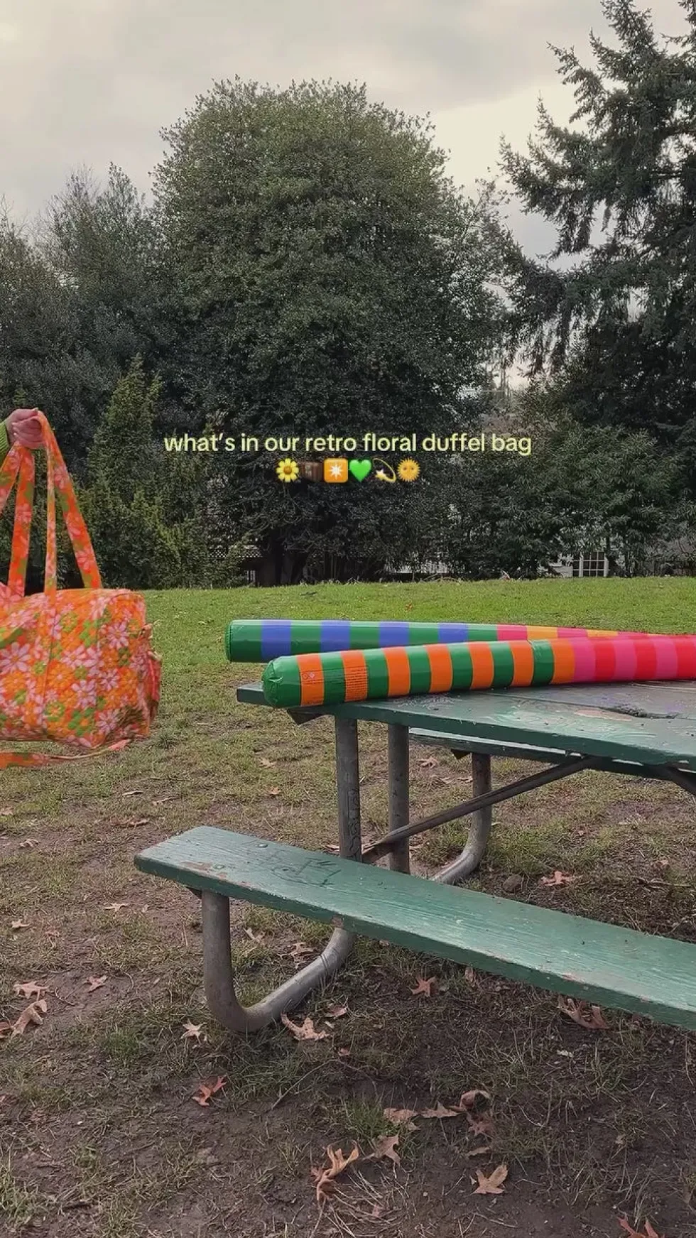 Retro Floral Duffel Bag