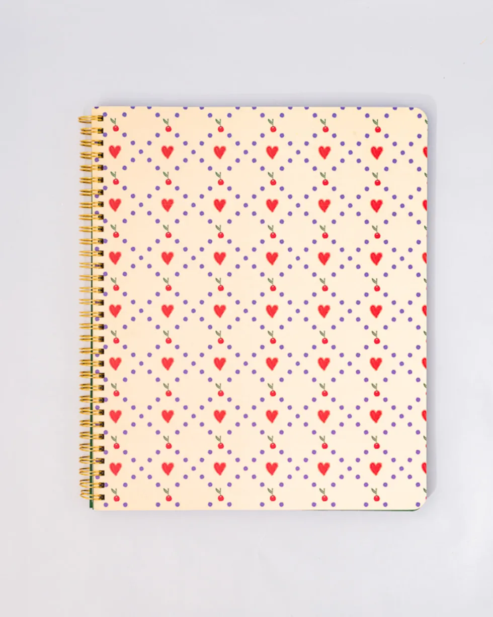 Rough Draft Large Notebook - Cherry Hearts