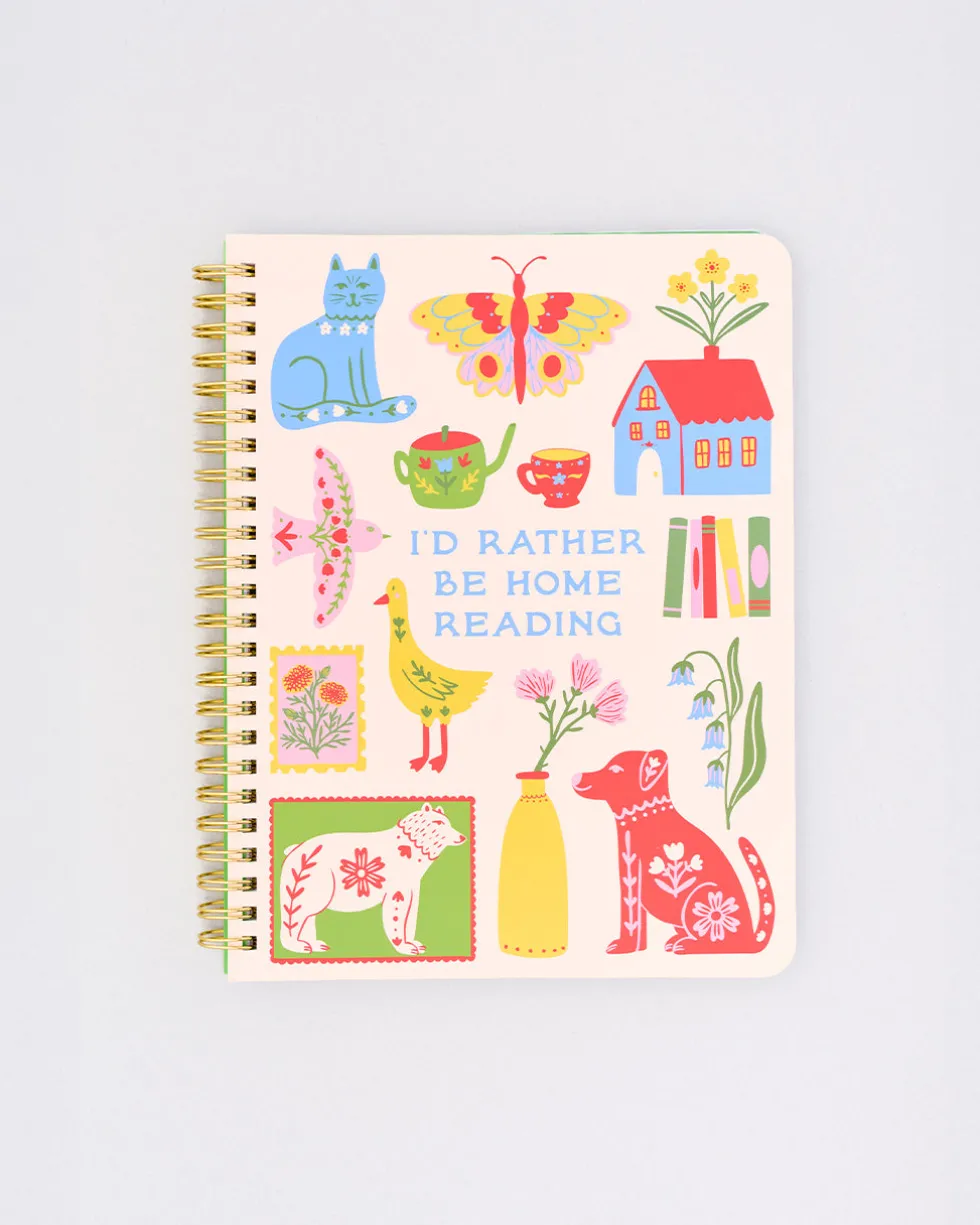 Rough Draft Mini Notebook - I'd Rather Be Home Reading