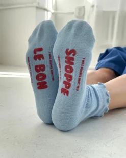 Ruffled Hugger Crew Socks - Periwinkle