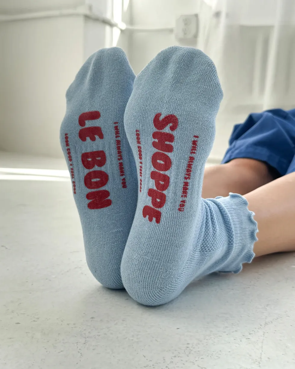 Ruffled Hugger Crew Socks - Periwinkle