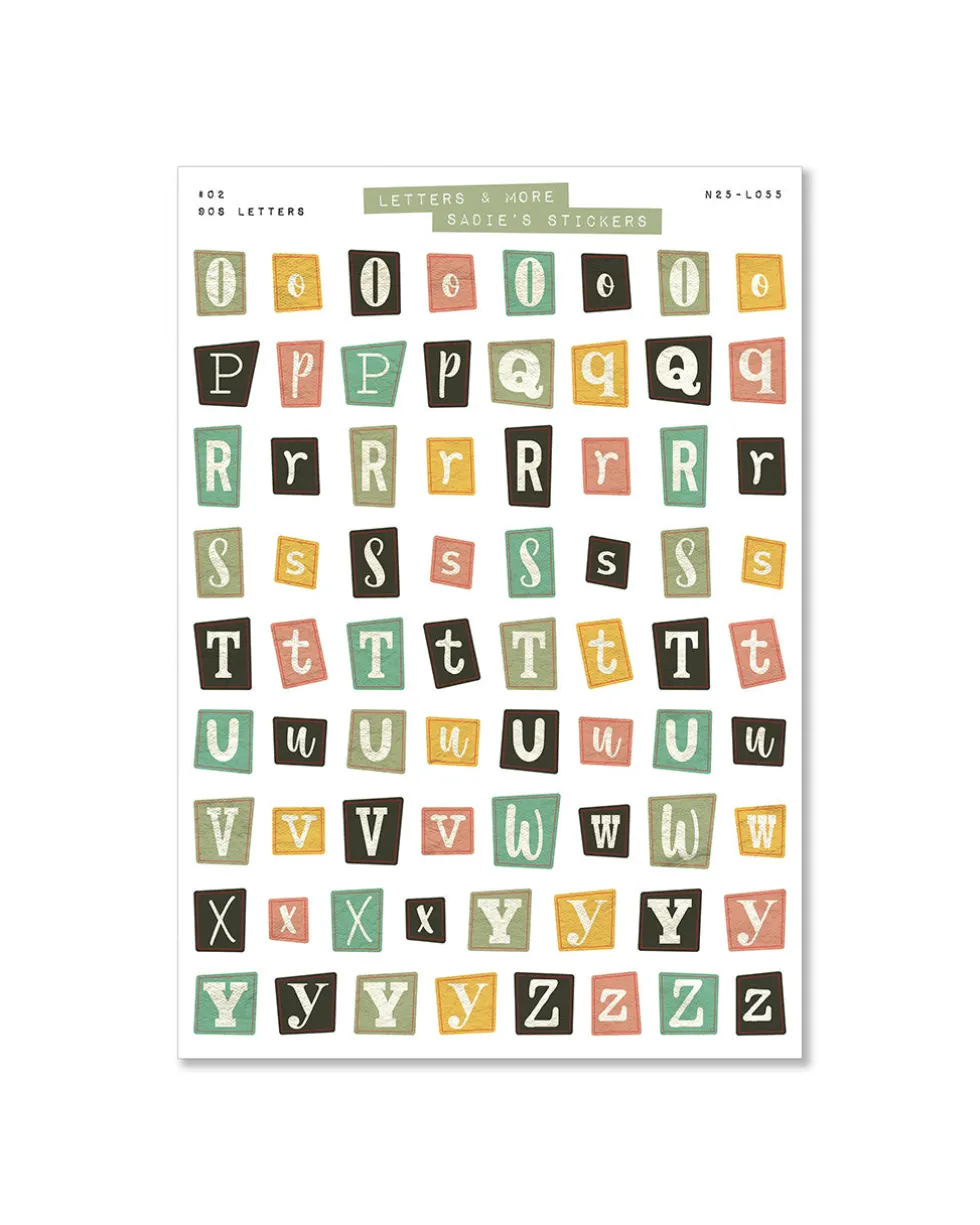 90's Letter Set - Letters & More Sticker Set