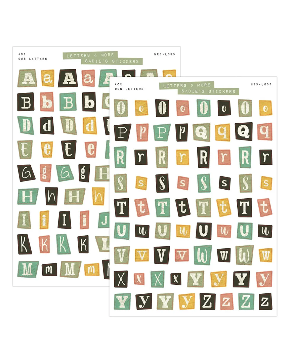 90's Letter Set - Letters & More Sticker Set