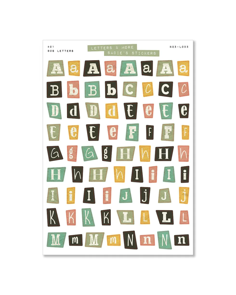 90's Letter Set - Letters & More Sticker Set