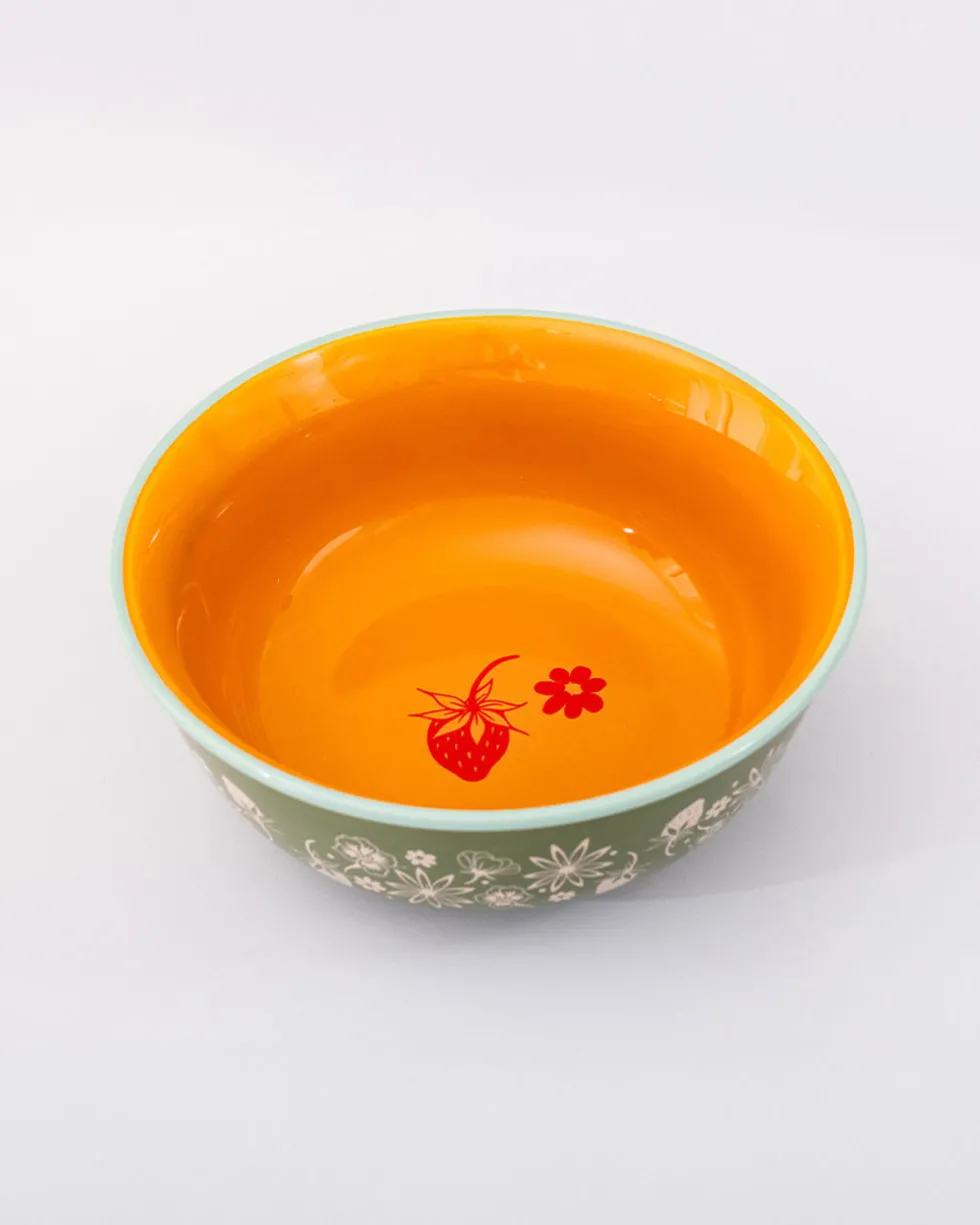 Small Ceramic Serving Bowl - Garden