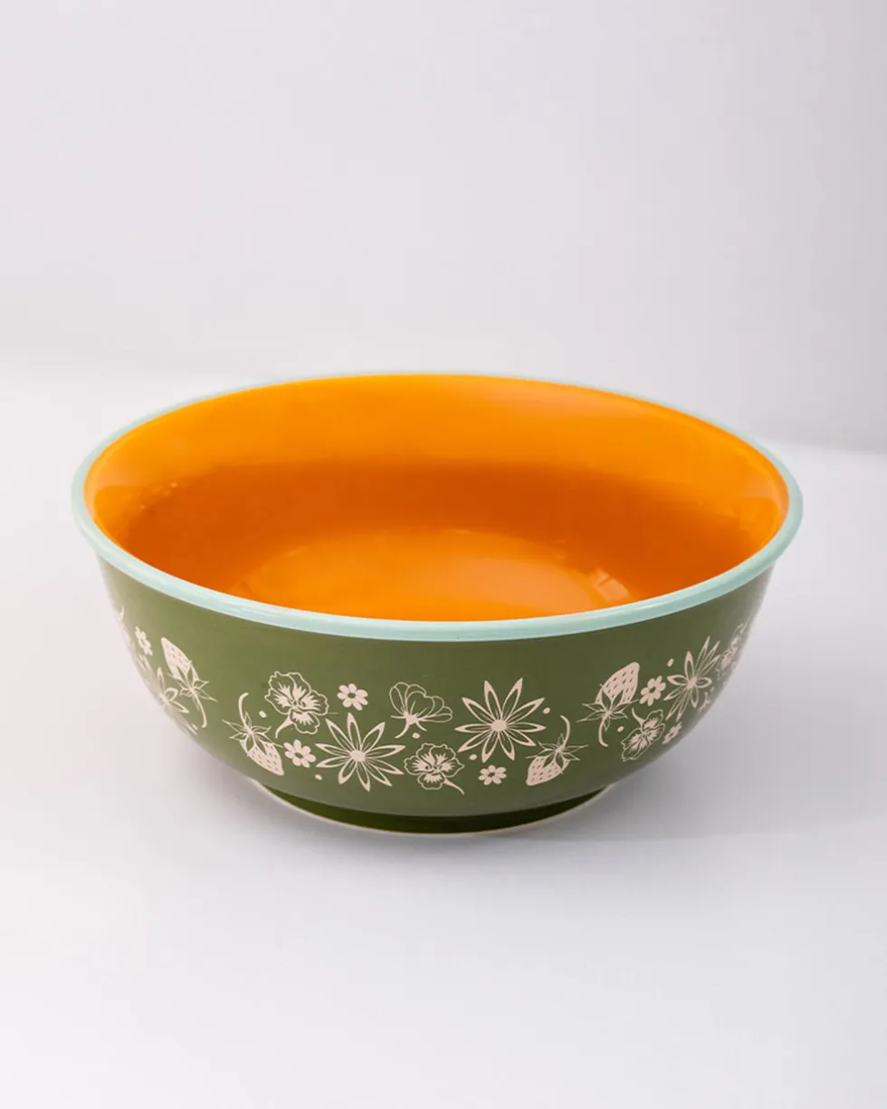 Small Ceramic Serving Bowl - Garden