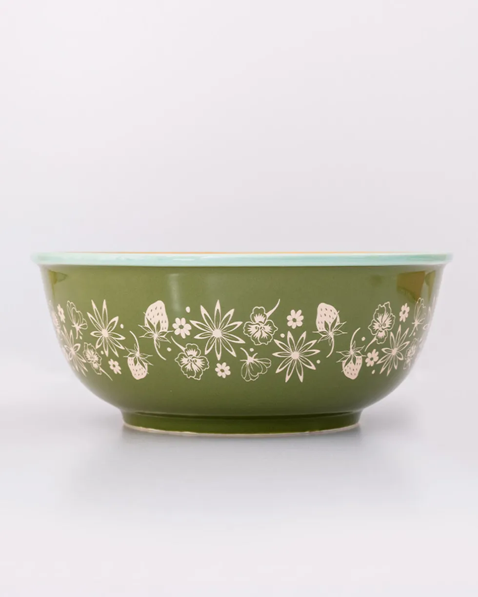 Small Ceramic Serving Bowl - Garden