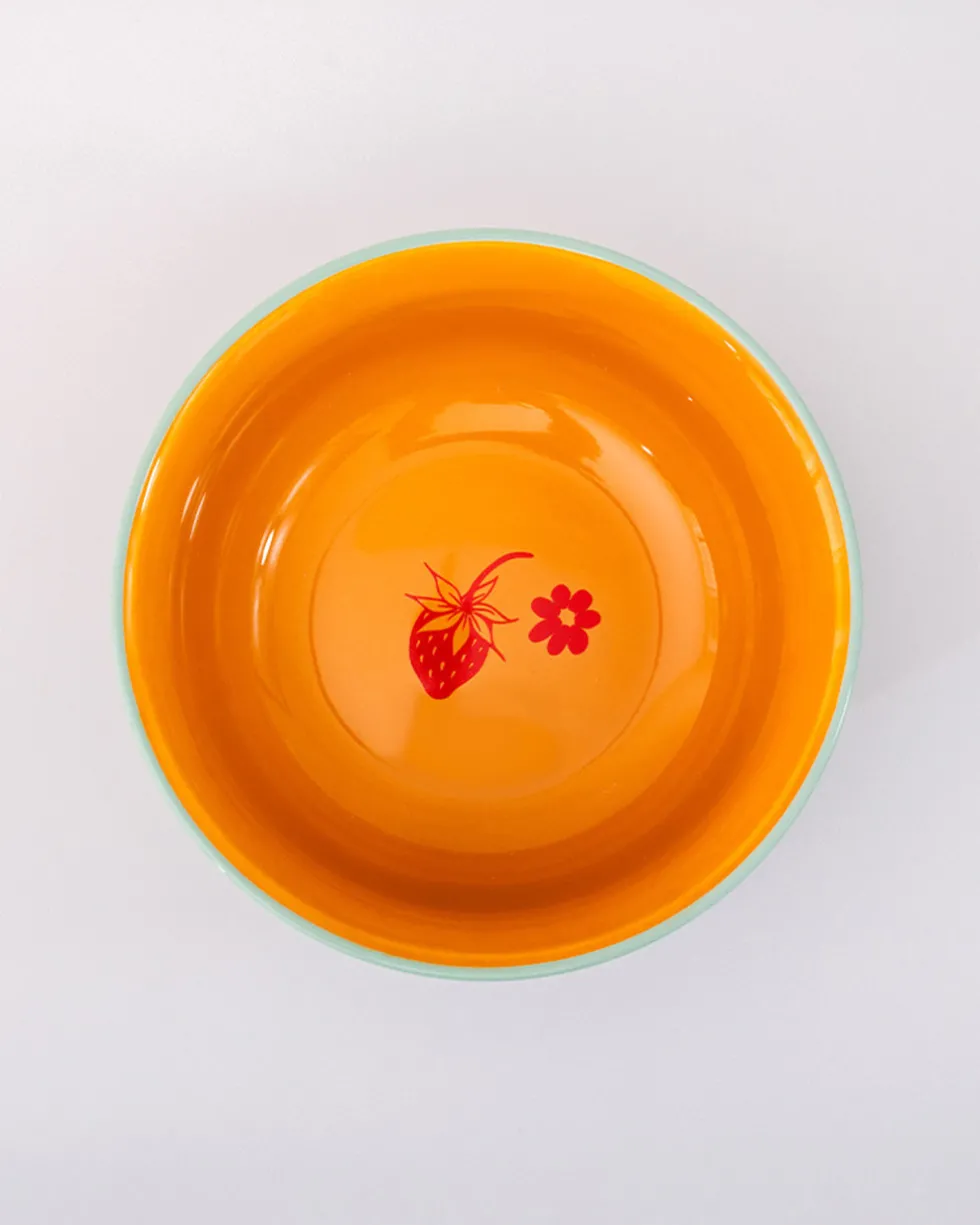 Small Ceramic Serving Bowl - Garden