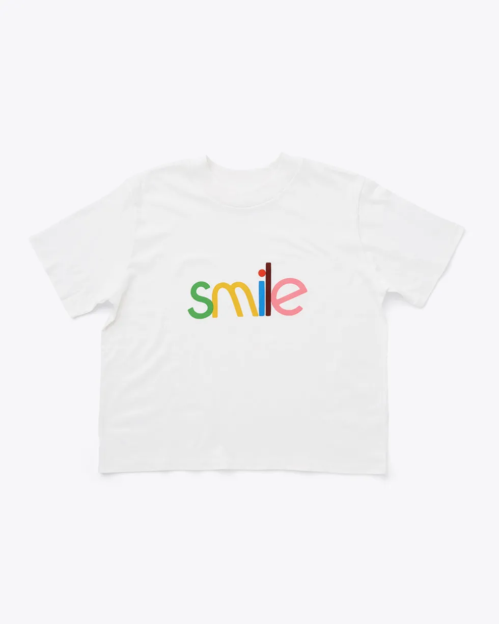 Smile Boxy Tee - Ivory