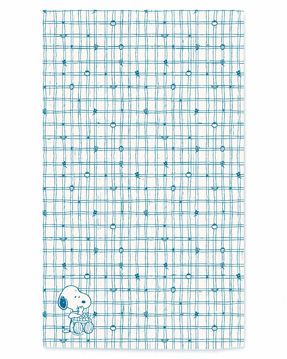 Snoopy Cherry Basket Tea Towel - Blue