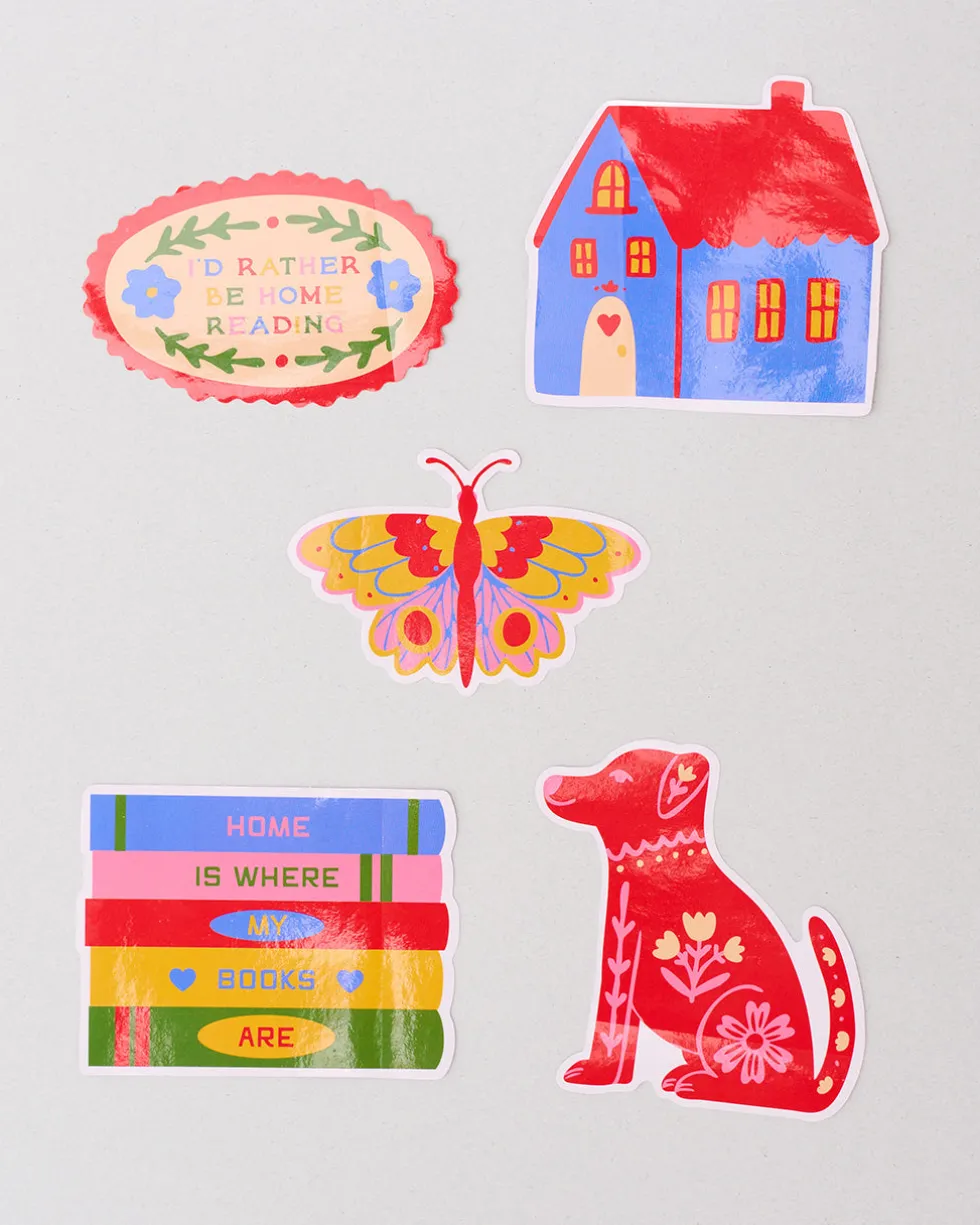 Stick with It! Big Vinyl Stickers - I'd Rather Be Home Reading
