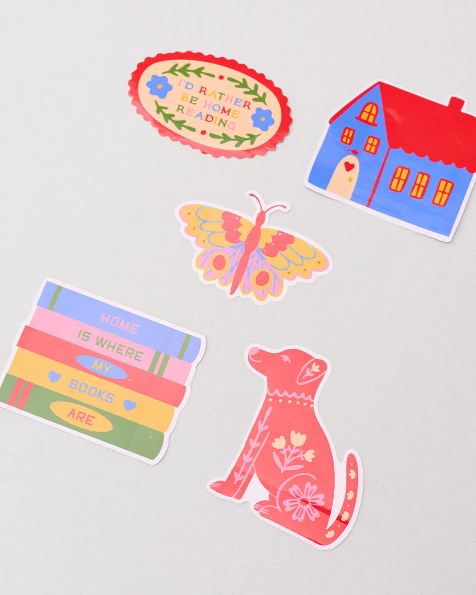 Stick with It! Big Vinyl Stickers - I'd Rather Be Home Reading