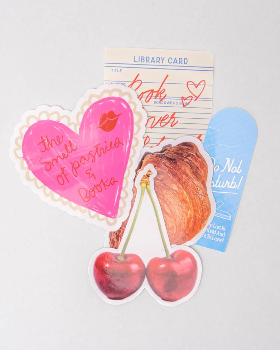 Stick with It! Big Vinyl Stickers - Pastries and Books