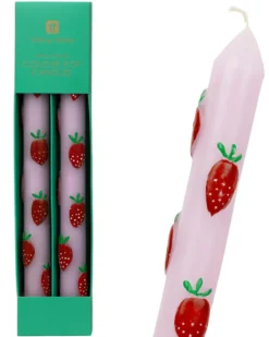 Strawberry Lilac Dinner Candles - Set of 2